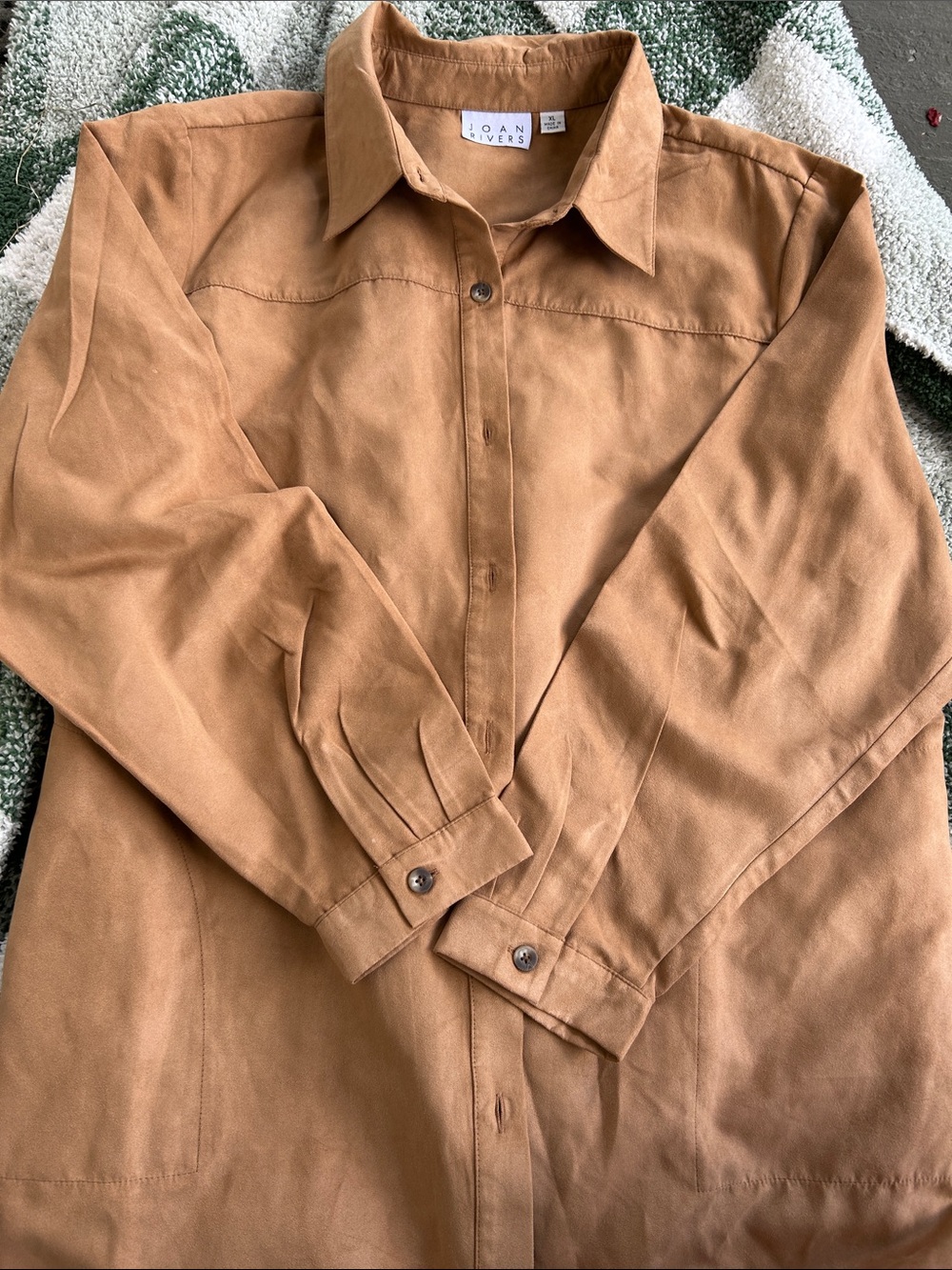 Joan Rivers woman’s Caramel Button-Down Shirt Jacket